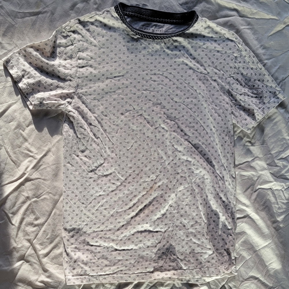 Stylish Black and White Patterned Men's Tee